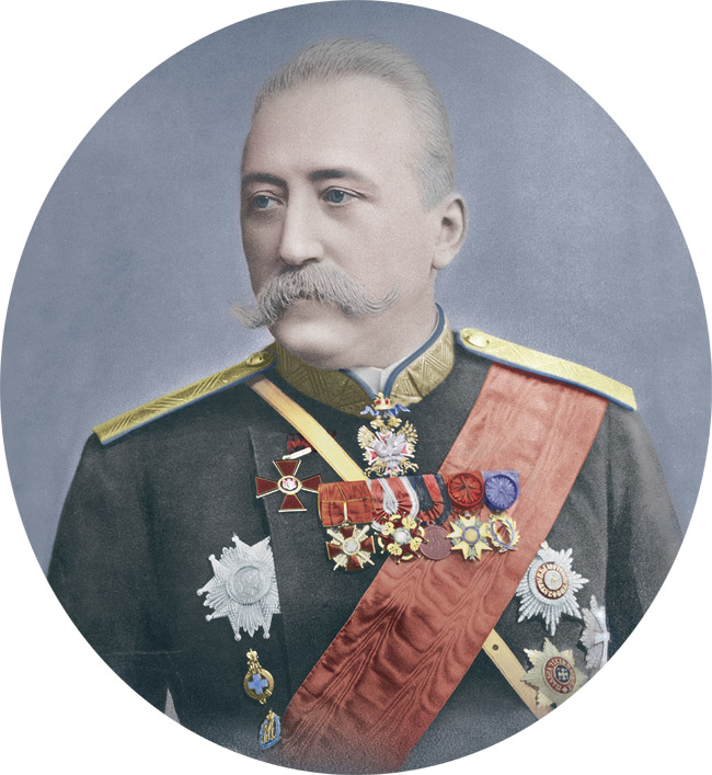 М. Н. Галкин-Враской в парадном мундире начальника Главного тюремного управления (цветная реконструкция фотографии). Не ранее февраля 1895 г. и не позднее февраля 1896 г. Из личной коллекции Ю.А. Сафронова