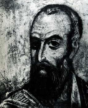 Апостол Павел. Фрагмент фрески Дмитриевского собора во Владимире. Конец XII века