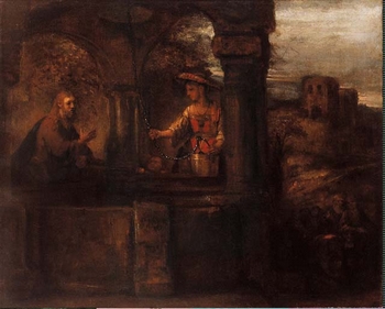 Христос и самарянка. Рембрандт Харменс ван Рейн. 1659