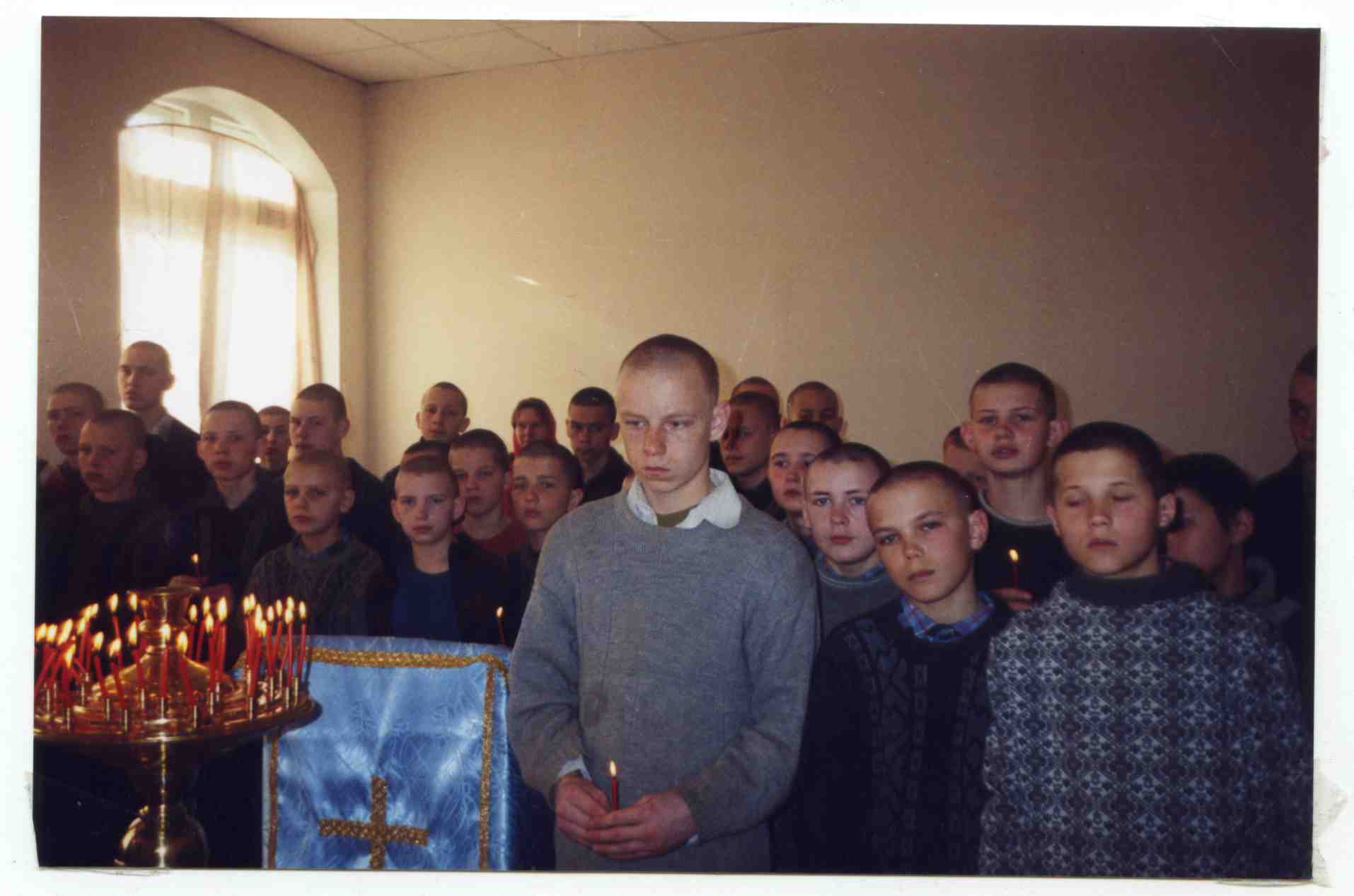 Ученики спецшколы на Божественной литургии