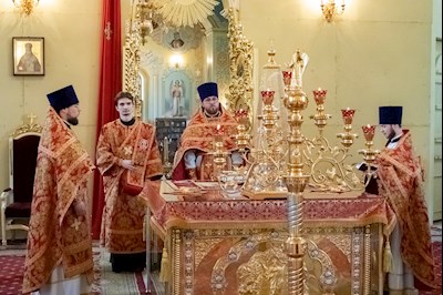В Покровском соборе Саратова встретили ковчег с частицей мощей святого великомученика Пантелеимона