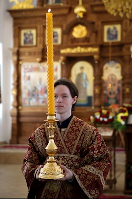 Божественная литургия в храме новомучеников и исповедников Саратовских г. Саратова