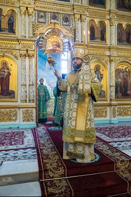 Митрополит Игнатий совершил Божественную литургию в Духосошественском соборе г. Саратова