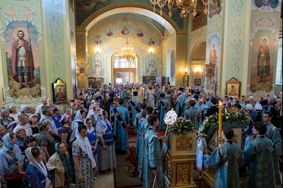 Завершилось трехдневное пребывание в Саратове чудотворной Казанской иконы Божией Матери