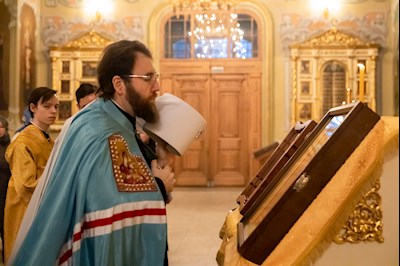 Митрополит Игнатий совершил Божественную литургию и молебен на новый год в Покровском соборе г. Саратова