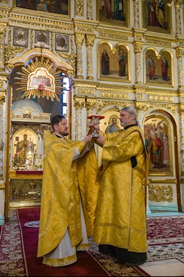 Митрополит Игнатий совершил Божественную литургию в Духосошественском соборе г. Саратова