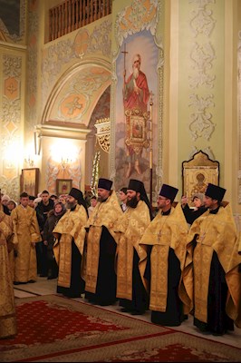 Великая рождественская вечерня в Покровском соборе г. Саратова