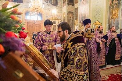 Митрополит Игнатий совершил всенощное бдение в Покровском соборе г. Саратова
