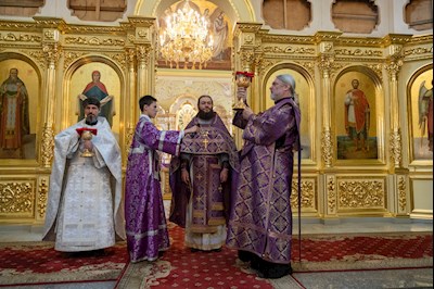 Митрополит Игнатий совершил Божественную литургию в Покровском соборе г. Саратова