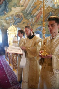 Крещальная литургия в Свято-Троицком кафедральном соборе г.Саратова