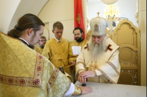 Великое освящение храма в честь святого благоверного князя Михаила Черниговского и боярина его Феодора г. Саратова
