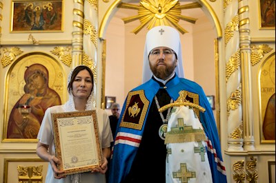 Митрополит Игнатий совершил Божественную литургию в Серафимовском храме г. Саратова