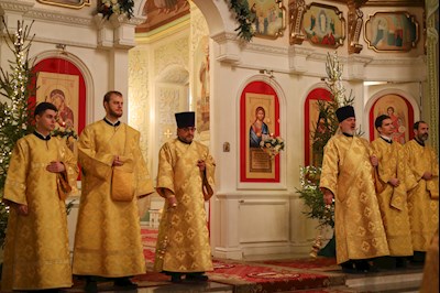 Великая рождественская вечерня в Покровском соборе г. Саратова