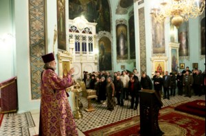 Всенощное бдение в храме в честь Сошествия Святого Духа г.Саратова