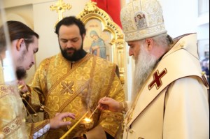 Великое освящение храма в честь святого благоверного князя Михаила Черниговского и боярина его Феодора г. Саратова