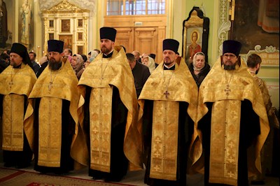 Великая рождественская вечерня в Покровском соборе г. Саратова
