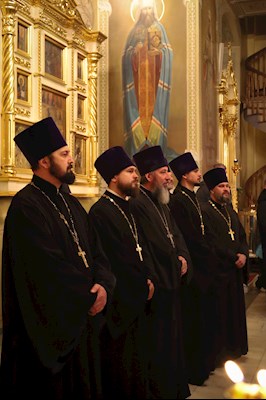 Великая рождественская вечерня в Покровском соборе г. Саратова