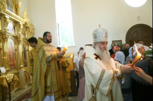 Великое освящение храма в честь святого благоверного князя Михаила Черниговского и боярина его Феодора г. Саратова