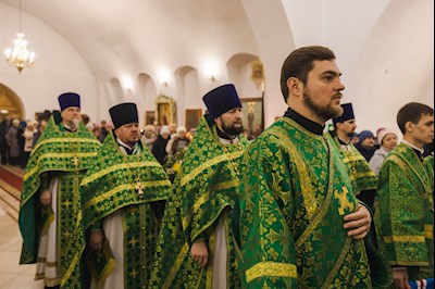 Архиереи Саратовской митрополии совершили Божественную литургию в соборном храме святого благоверного князя Александра Невского г. Ртищево