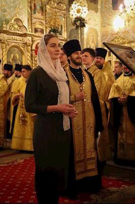 Великая рождественская вечерня в Покровском соборе г. Саратова