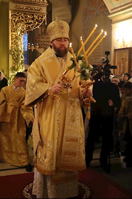 Великая рождественская вечерня в Покровском соборе г. Саратова