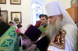 Божественная литургия в храме во имя преподобного Сергия Радонежского поселок Юбилейный г.Саратова