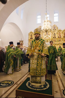Архиереи Саратовской митрополии совершили Божественную литургию в соборном храме святого благоверного князя Александра Невского г. Ртищево