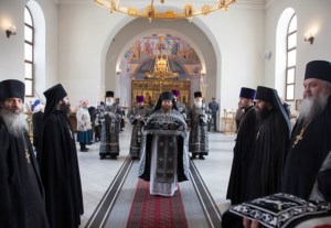 Литургия Преждеосвященных Даров в Свято-Никольском мужском монастыре г.Саратова
