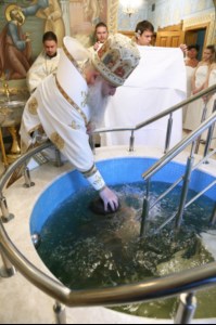 Крещальная литургия в Свято-Троицком кафедральном соборе г.Саратова