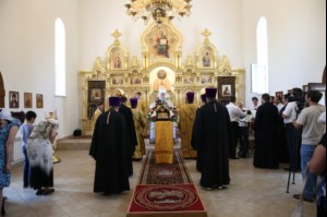 Великое освящение храма в честь святого благоверного князя Михаила Черниговского и боярина его Феодора г. Саратова