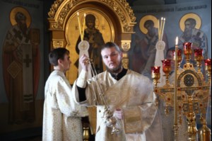 Крещальная литургия в Свято-Троицком кафедральном соборе г.Саратова
