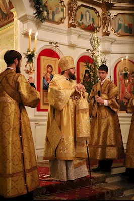 Великая рождественская вечерня в Покровском соборе г. Саратова