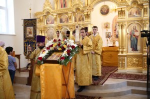 Великое освящение храма в честь святого благоверного князя Михаила Черниговского и боярина его Феодора г. Саратова