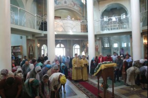Божественная литургия в храме во имя Всех святых, в земле Российской просиявших, г.Саратова
