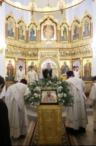 Божественная литургия в храме во имя святого великомученика Георгия Победоносца города Саратова