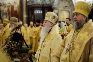 Божественная литургия в Храме Христа Спасителя г. Москвы в годовщину интронизации Патриарха Кирилла