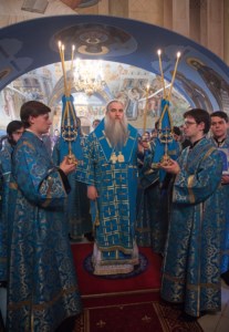 Утреня с чтением акафиста Пресвятой Богородице в Свято-Троицком кафедральном соборе Саратова