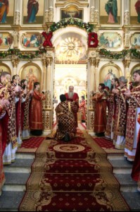 Божественная литургия в храме в честь Покрова Пресвятой Богородицы г. Саратова