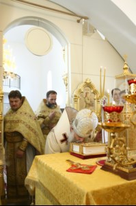Великое освящение храма в честь святого благоверного князя Михаила Черниговского и боярина его Феодора г. Саратова