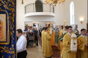 Великое освящение храма в честь святого благоверного князя Михаила Черниговского и боярина его Феодора г. Саратова