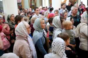 Божественная литургия в храме во имя Всех Святых, в земле Российской просиявших, г.Саратова