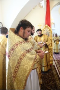 Великое освящение храма в честь святого благоверного князя Михаила Черниговского и боярина его Феодора г. Саратова