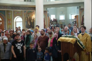 Божественная литургия в храме во имя Всех святых, в земле Российской просиявших, г.Саратова