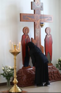 Всенощное бдение в Свято-Сергиевском женском монастыре села Алексеевка Базарно-Карабулакского района