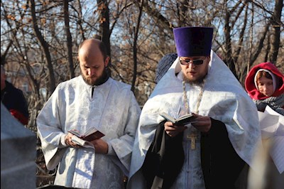 Совершена лития по братьям Никитиным