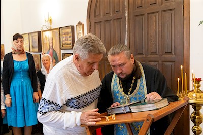 Божественная литургия в храме в честь Владимирской иконы Божией Матери с. Багаевка