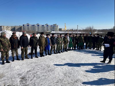 На территории храма прошел казачий турнир