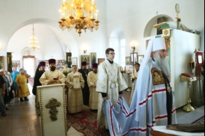 Божественная литургия в храме во имя Архангела Михаила с. Михайловка Саратовского района