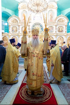 Божественная литургия в храме Всех святых, в земле Русской просиявших, г. Саратова
