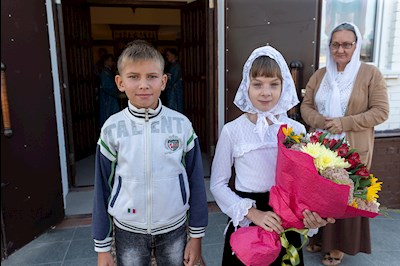 Божественная литургия в храме в честь Владимирской иконы Божией Матери с. Багаевка
